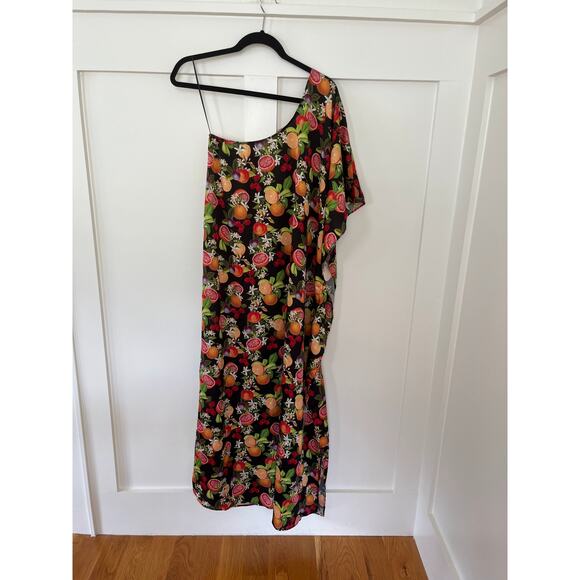 NEW Show Me Your Mumu Tropez One Shoulder Maxi Dress Tropical Sangria Size Large - Picture 3 of 6